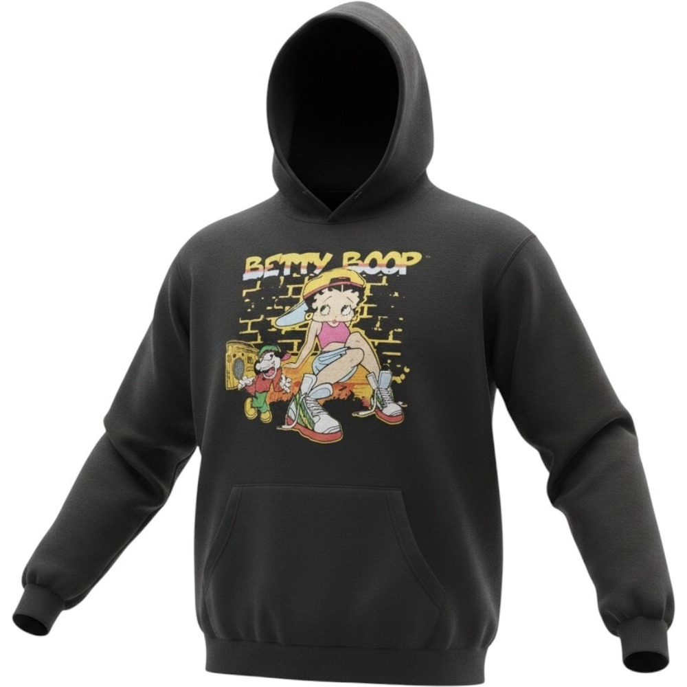 Betty Boop Pullover Hoodie Black Size M